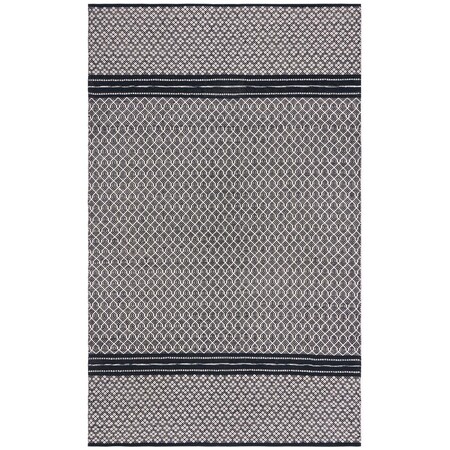 Safavieh 4 x 6 ft. Kilim Rectangle Contemporary Rug, Black & Ivory KLM703Z-4